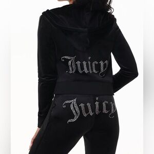 Juicy Couture Black Track Pants and Hoodie Set